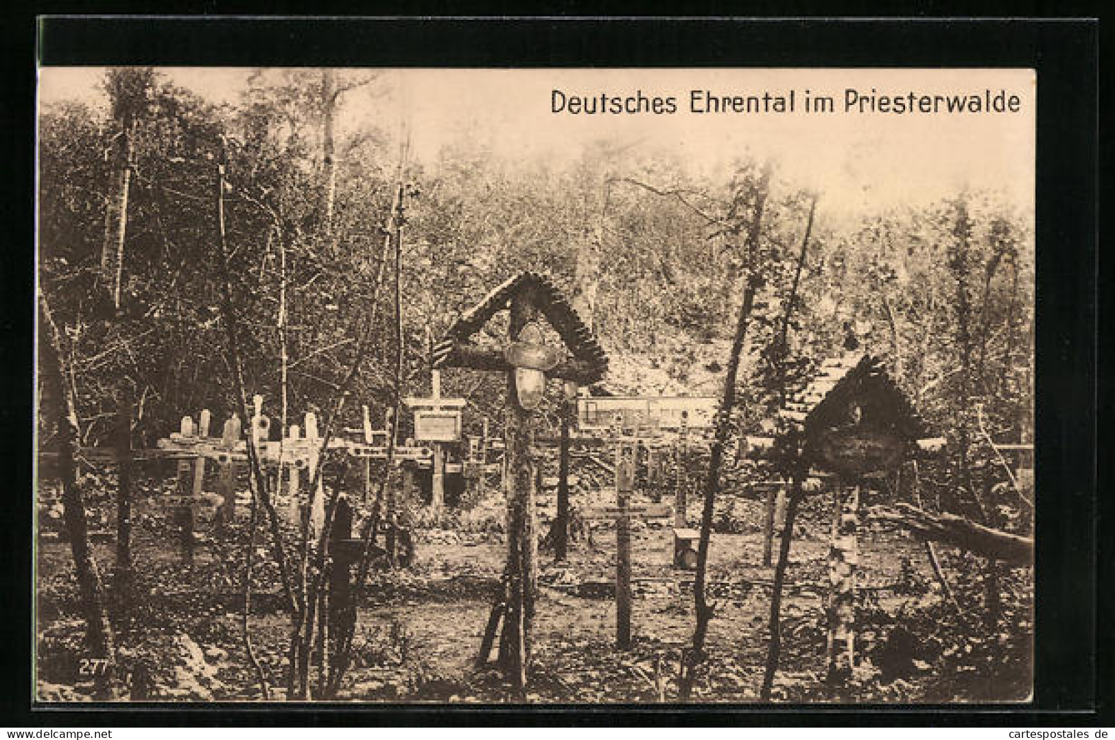 AK Deutsches Ehrental Im Priesterwalde, Kriegsgräber  - War 1914-18