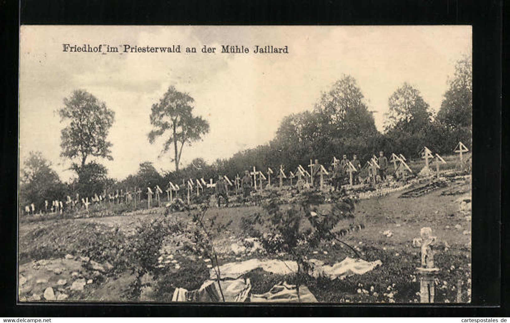 AK Friedhof Im Priesterwald An Der Mühle Jaillard, Kriegsgräber  - Weltkrieg 1914-18