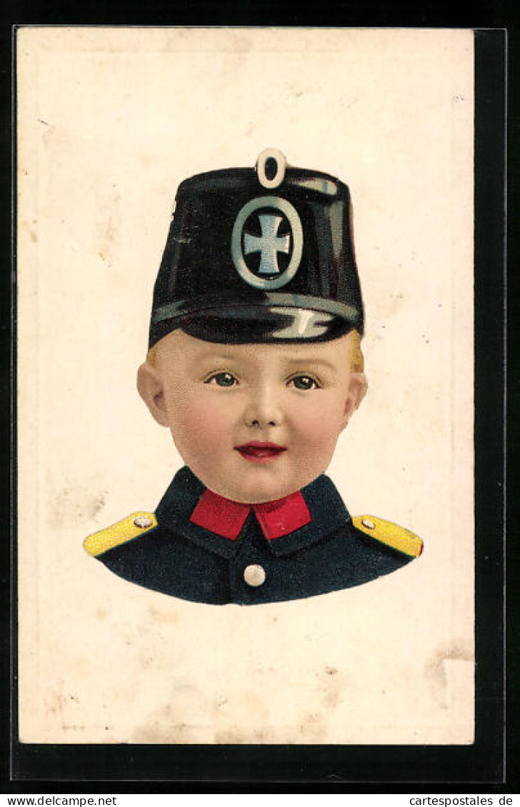 AK Kind In Uniform Mit Fröhlichem Gesicht  - Weltkrieg 1914-18