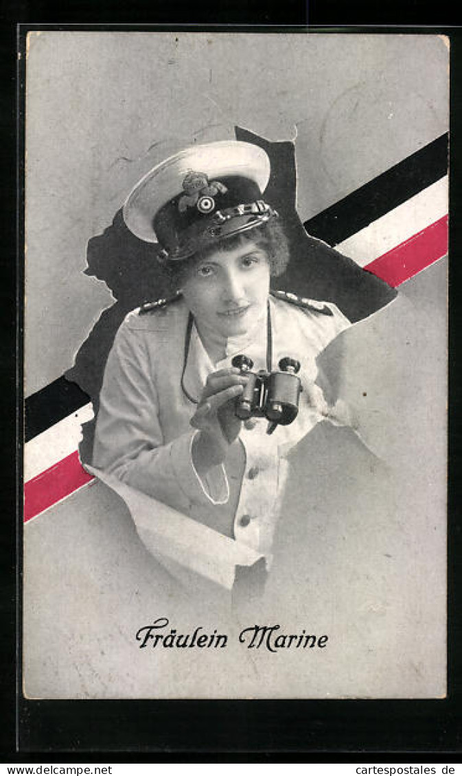 AK Fräulein Marine, Matrosin Mit Fernglas  - Weltkrieg 1914-18