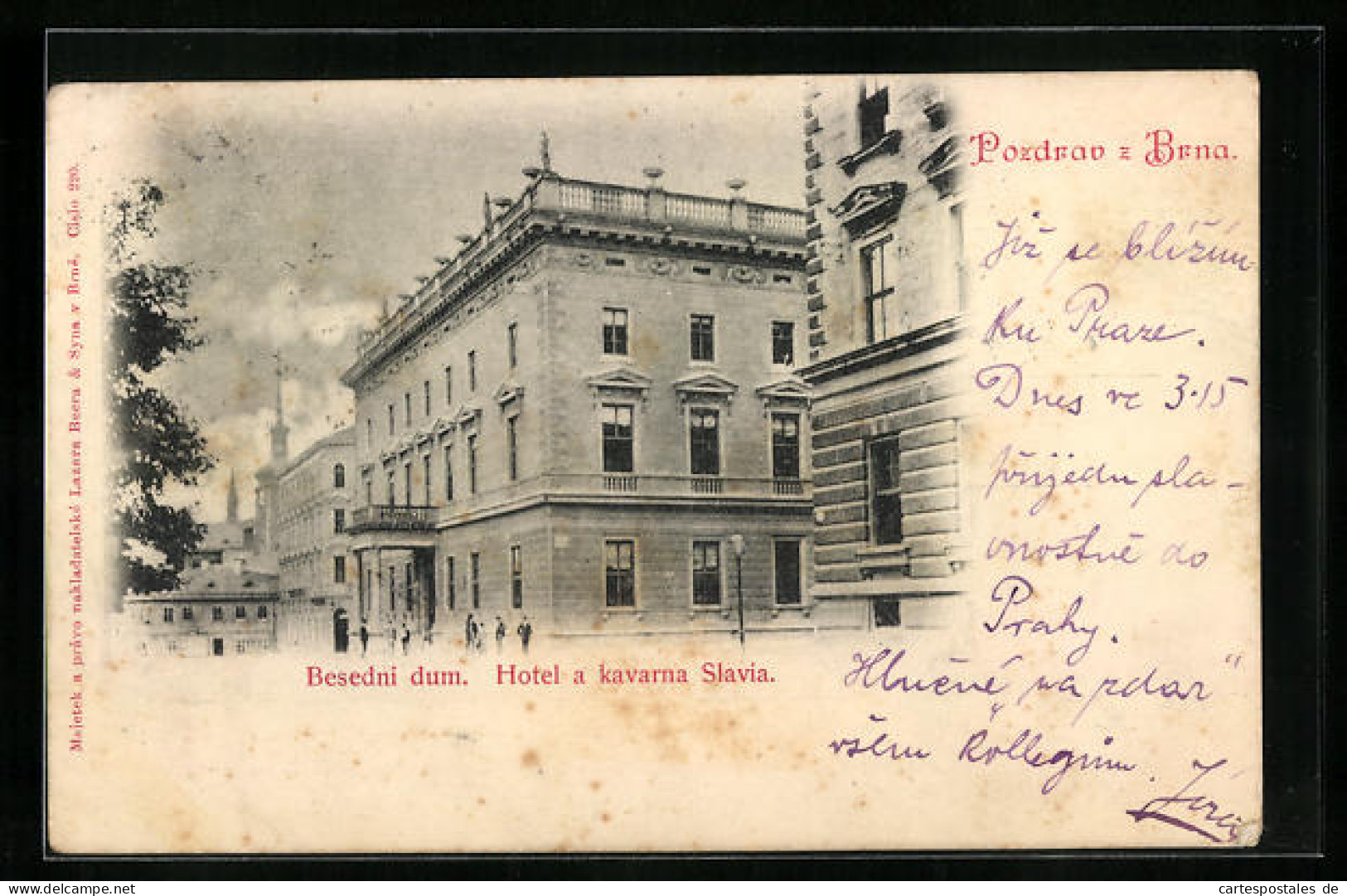 AK Brünn / Brno, Besedni Dum, Hotel A Kavarna Slavia  - Tchéquie