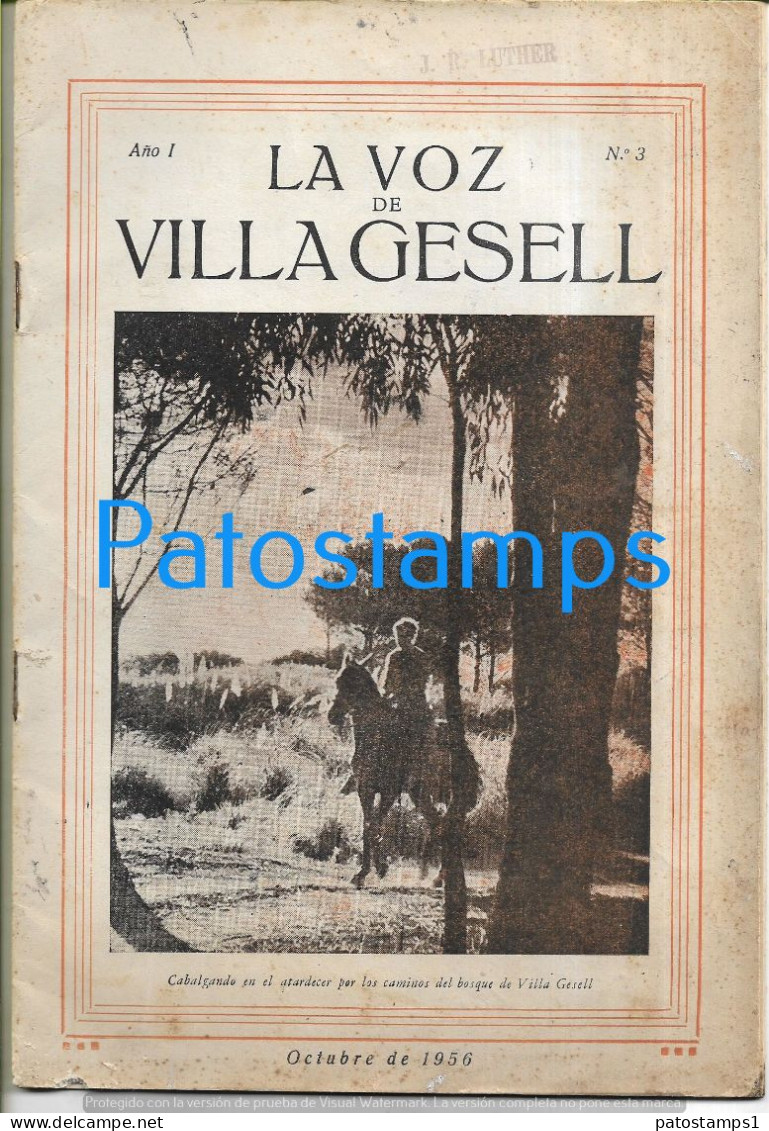 227702 ARGENTINA REVISTA MAGAZINE LA VOZ DE VILLA GESELL AÑO 1 Nº 3 AÑO 1956 NO POSTAL POSTCARD - Argentina