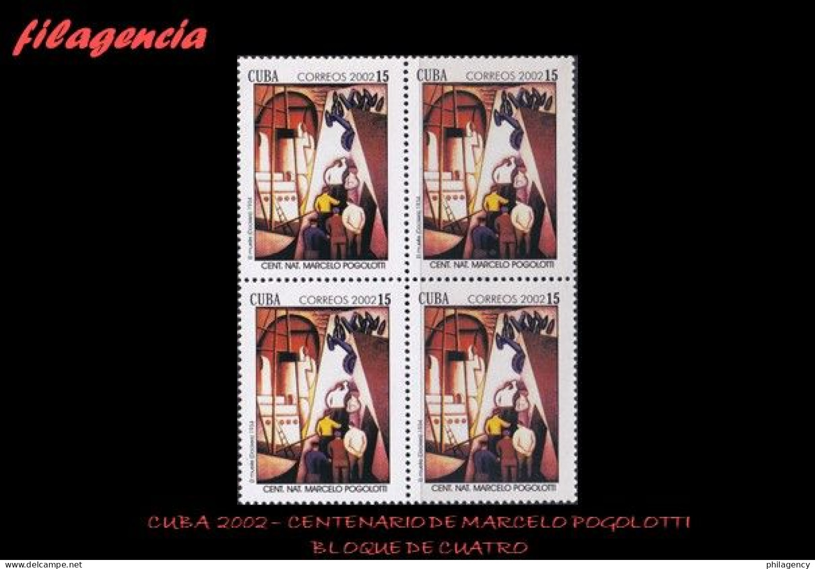 CUBA. BLOQUES DE CUATRO. 2002-13 CENTENARIO DEL PINTOR CUBANO MARCELO POGOLOTTI - Unused Stamps