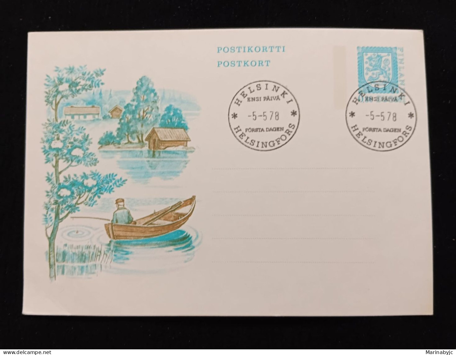 D)1978, FINLAND, FIRST DAY COVER, ISSUE, NATIONAL FACE SHIELD WITH DIAGONAL STRIPS, FDC - Other & Unclassified