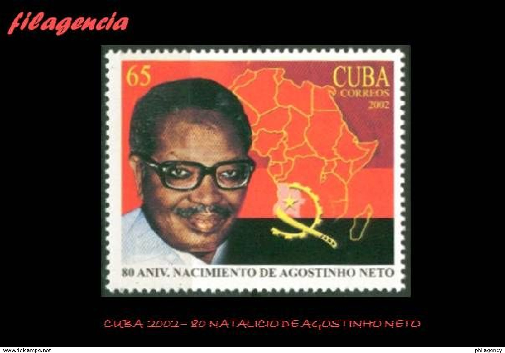 CUBA MINT. 2002-14 80 NATALICIO DEL EXPRESIDENTE DE ANGOLA AGOSTINHO NETO - Nuovi