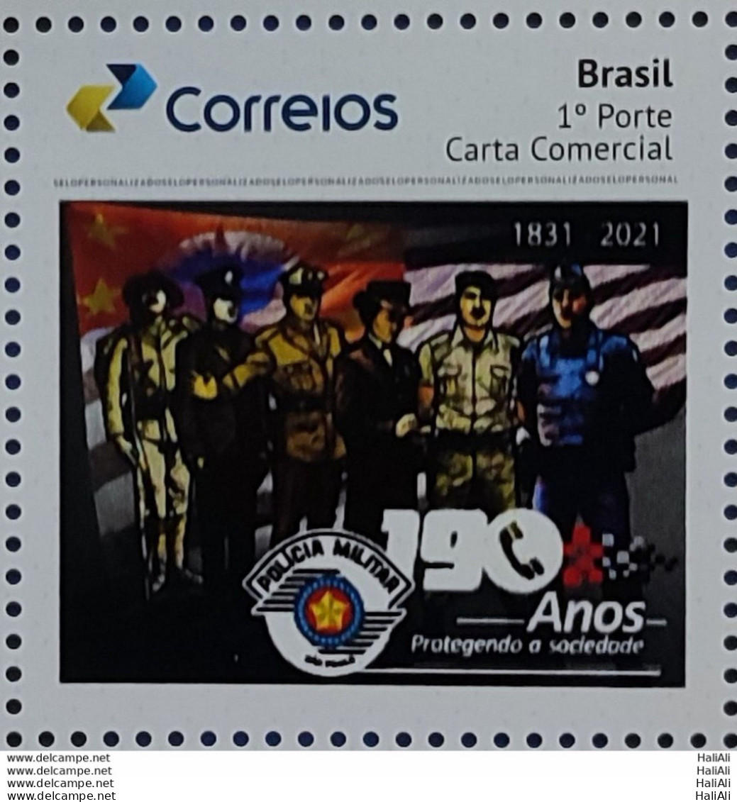 PB 197 Brazil Personalized Stamp Military Police Of Sao Paulo 2022 - Personalized Stamps