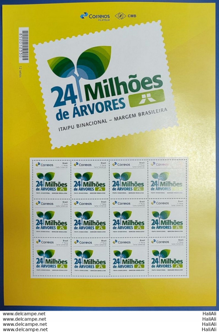 PB 198 Brazil Personalized Stamp Itaipu Binacional 24 Million Trees 2022 Sheet - Sellos Personalizados