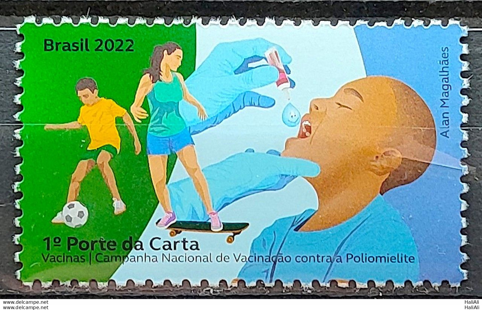 C 4084 Brazil Stamp Vaccines Health Children Soccer Hand Skate Poliomyelitis 2022 - Unused Stamps