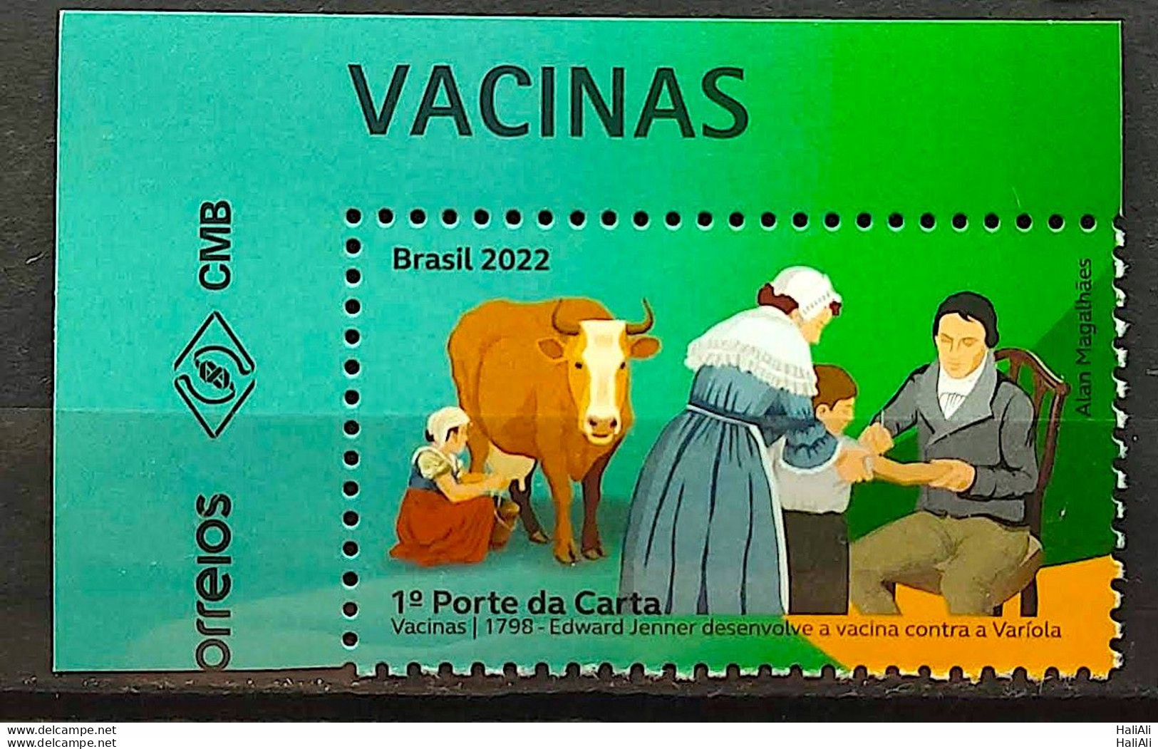 C 4079 Brazil Stamp Vaccines Edward Jenner Health Cow Children Milk 2022 - Unused Stamps