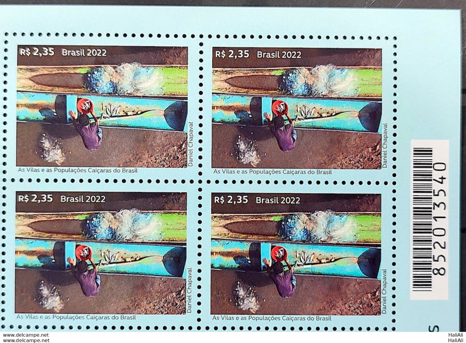 C 4058 Brazil Stamp The Village And Caicaras Populations Ship Fishing 2022 Block Of 4 Barcode - Nuovi