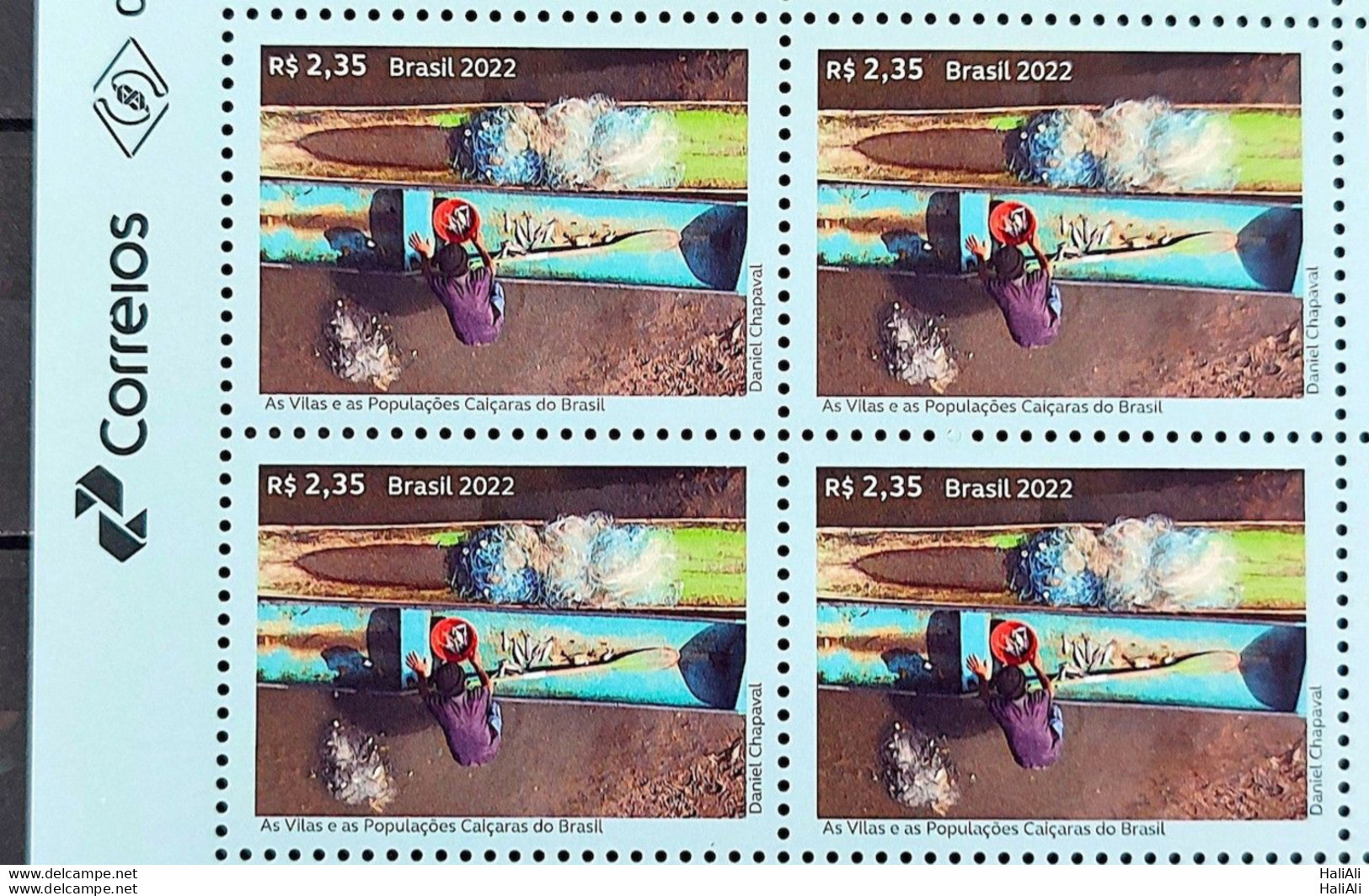 C 4058 Brazil Stamp The Village And Caicaras Populations Ship Fishing 2022 Block Of 4 Vignette Correios - Ungebraucht