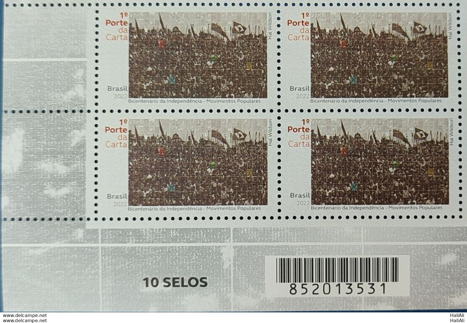 C 4056 Brazil Stamp Bicentenary Of Indenpendence Popular Movements 2022 Block Of 4 Barcode - Ungebraucht