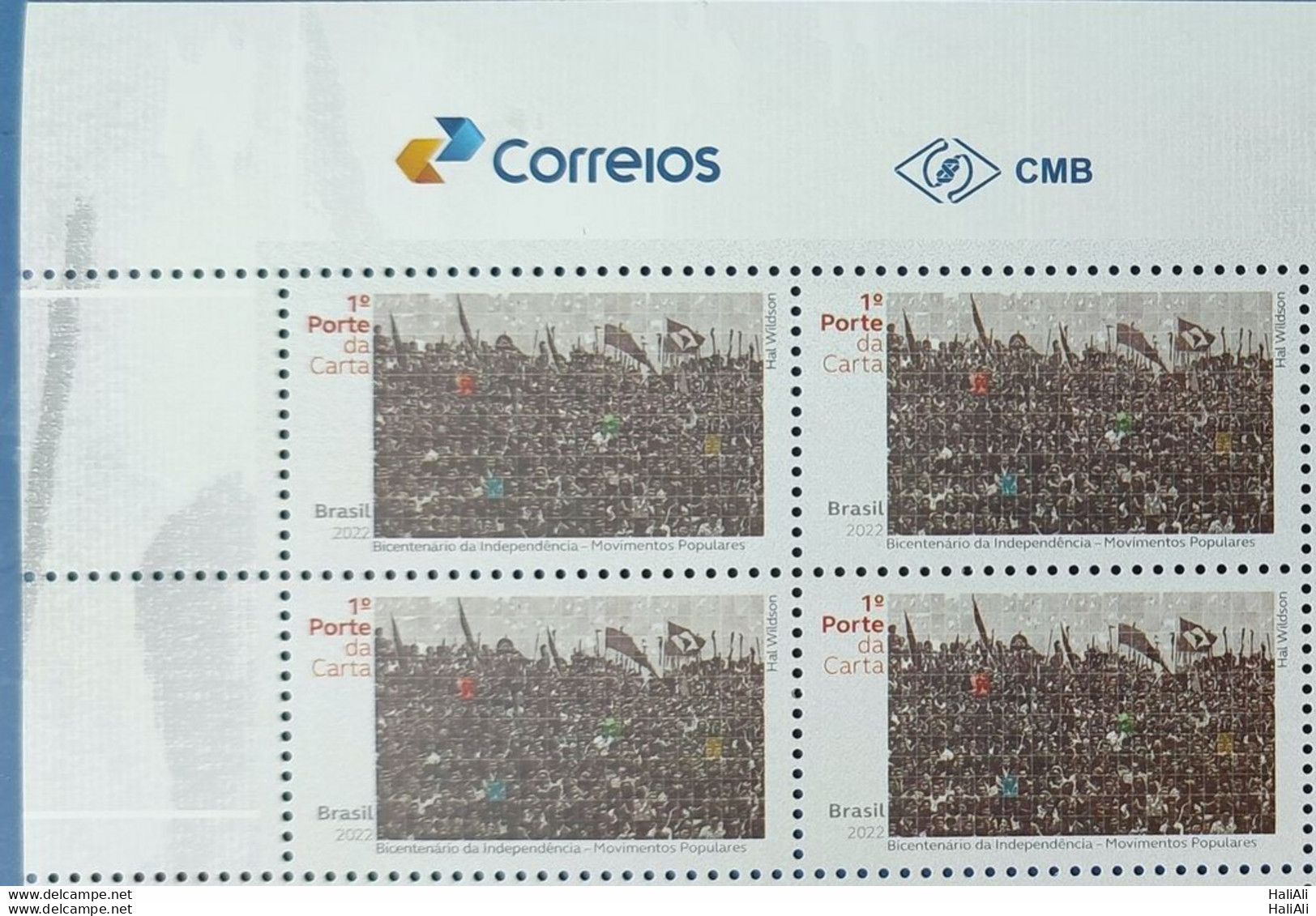 C 4056 Brazil Stamp Bicentenary Of Indenpendence Popular Movements 2022 Block Of 4 Vignette Correios - Neufs