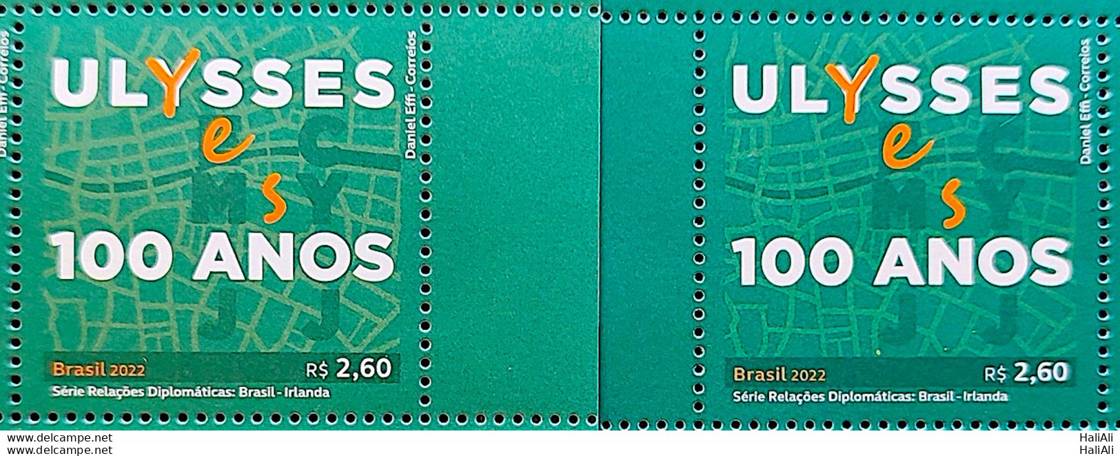 C 4054 Brazil Stamp Diplomatic Relations Ireland Literature Ulysses James Joyce 2022 Color Variety 1 - Ungebraucht