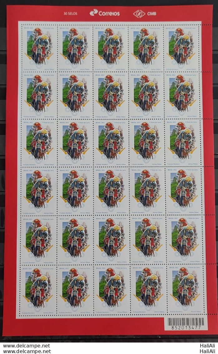 C 4052 Brazil Stamp Professional Firefighter Helmet Dog Mask 2022 Sheet - Unused Stamps