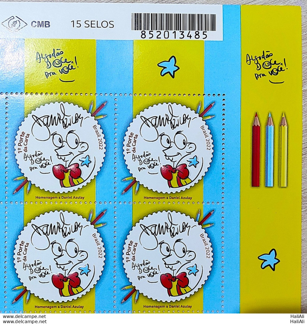 C 4053 Brazil Stamp Daniel Azulay Education Childish 2022 Block Of 4 Barcode - Unused Stamps