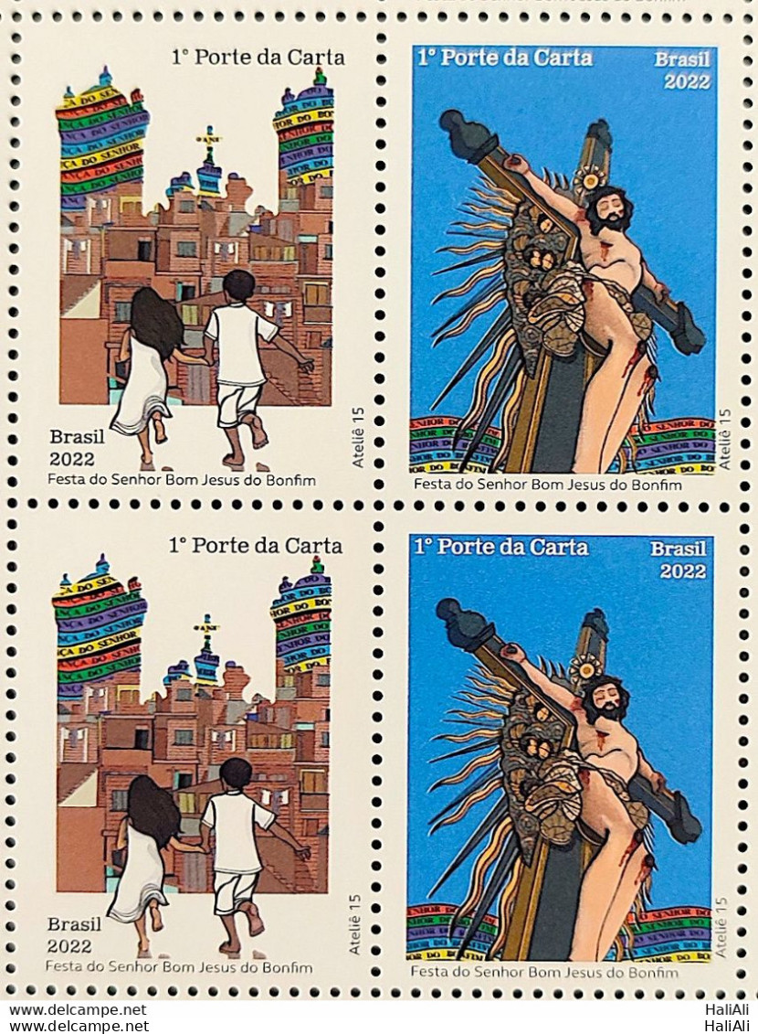 C 4031 Brazil Stamp Festival Of Good Lord Jesus Of Bonfim Religion 2022 Block Of 4 Mix - Ungebraucht