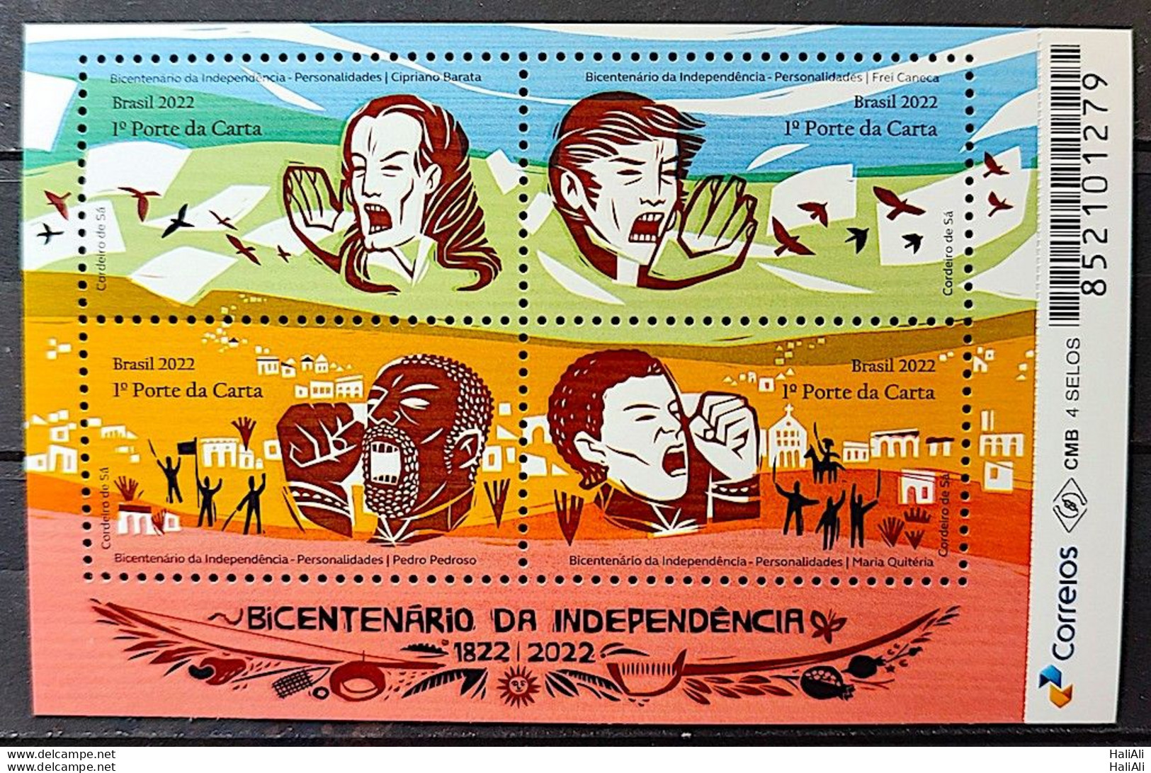 B 225 Brazil Stamp 200 Years Of Independence Of Brazil Personalities Portugal 2022 - Unused Stamps