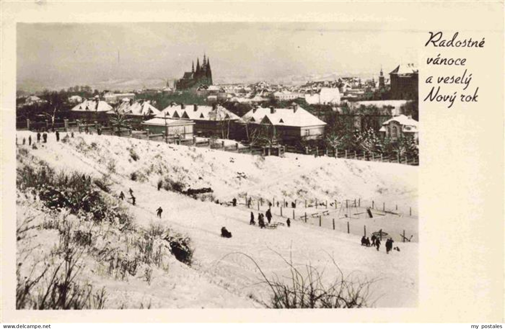 73972567 PRAHA_Prag_Prahy_Prague Radostné Vánoce A Vesely Nový Rok Winterpanoram - Tsjechië