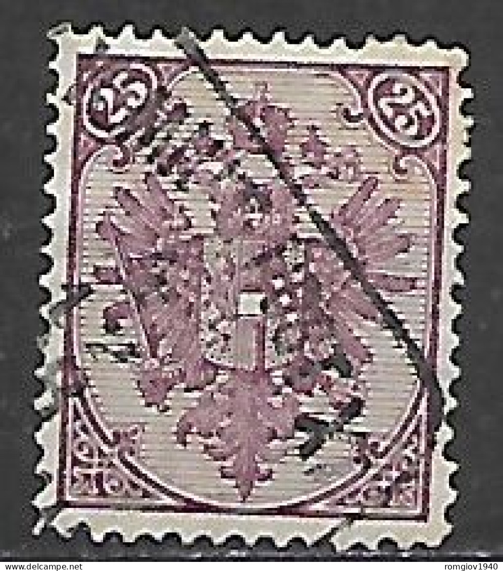 BOSNIA EZERGOVINA  1879-94 STEMMA CIFRA IN ALTO UNIF.  8  USATO VF - Bosnia And Herzegovina