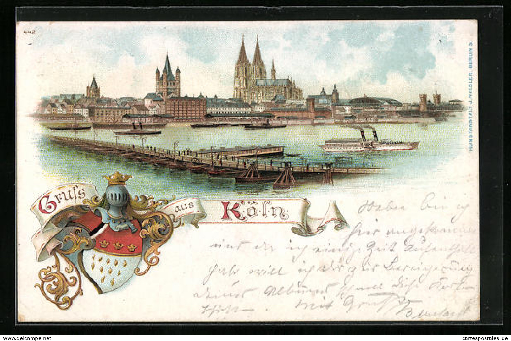 Lithographie Köln, Flusspartie Mit Dom  - Koeln