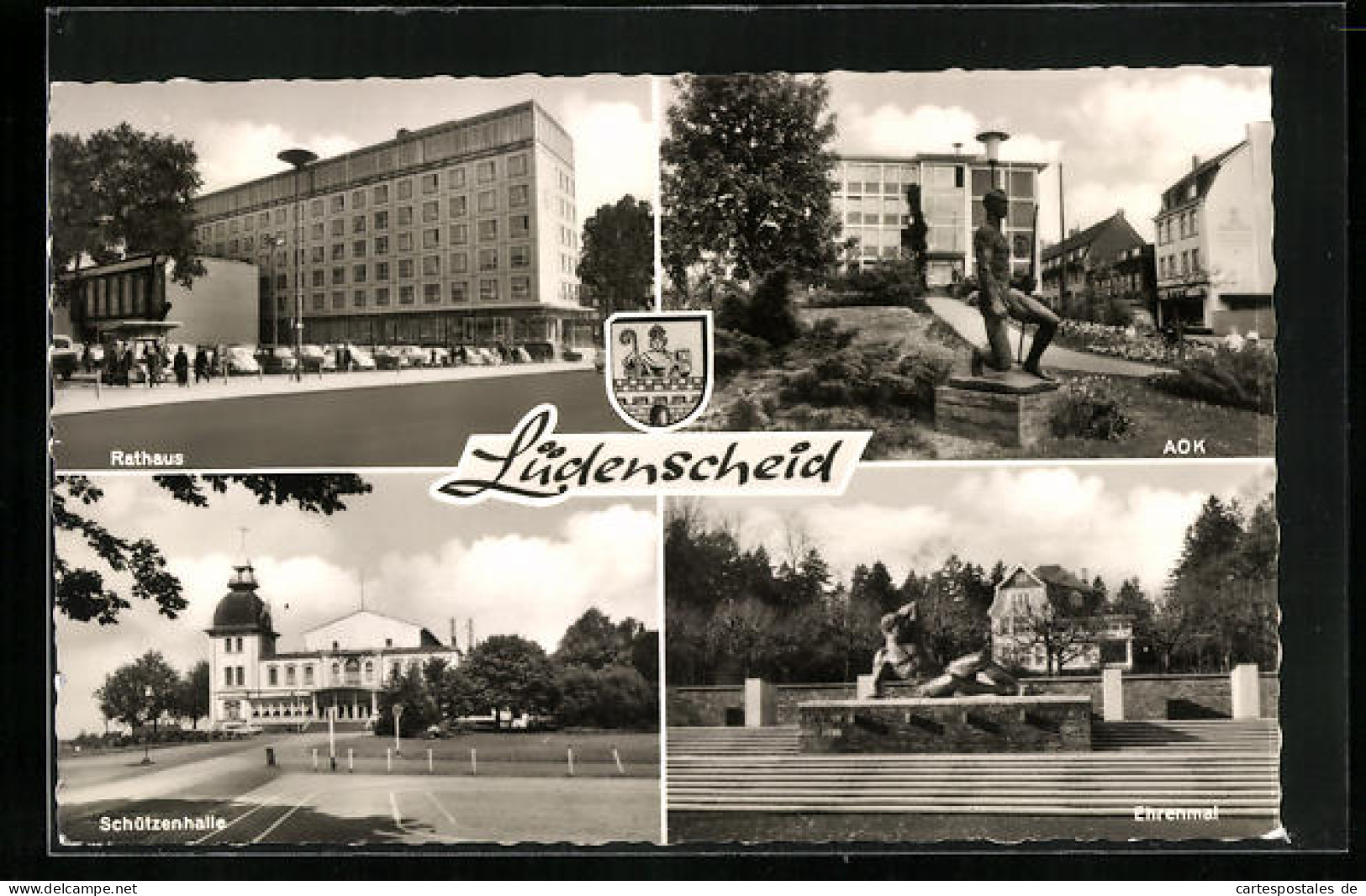 AK Lüdenscheid, Aok, Schützenhalle, Rathaus  - Luedenscheid