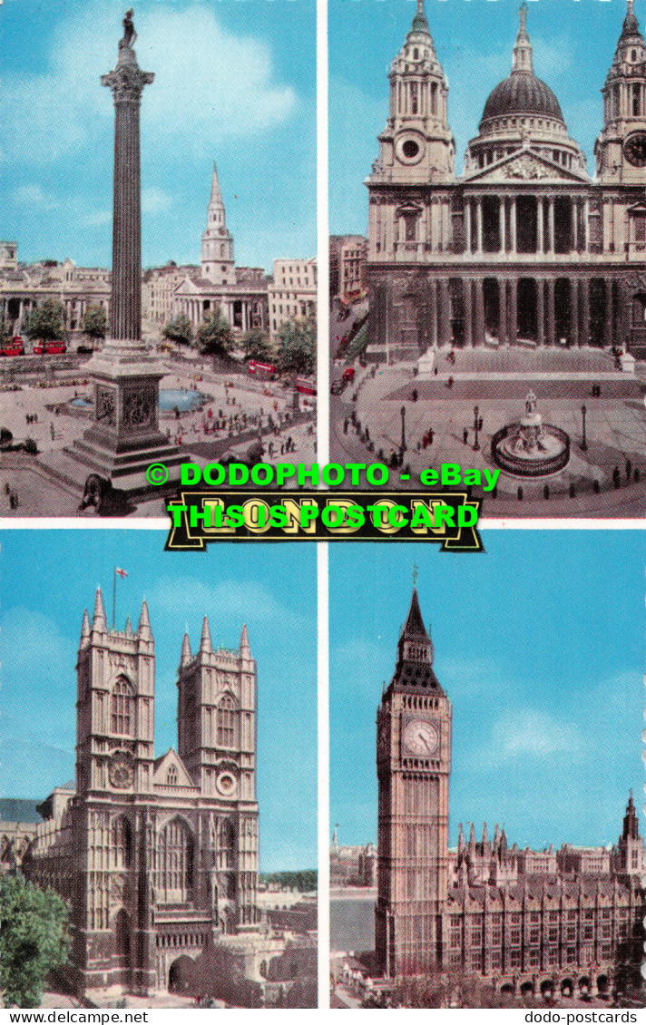 R495401 London. Big Ben. St. Paul Cathedral. Trafalgar Square. A. V. Fry. Multi - Autres & Non Classés
