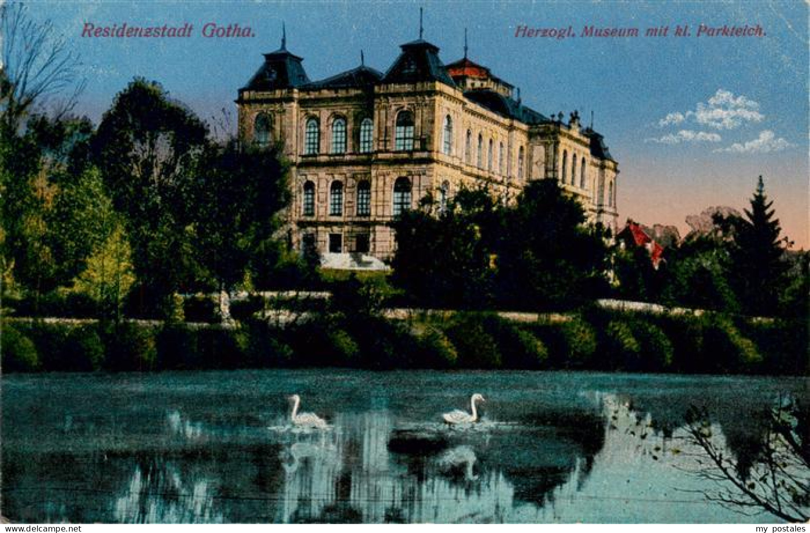 73899501 Gotha  Thueringen Herzogl Museum Mit Kl Parkteich  - Gotha