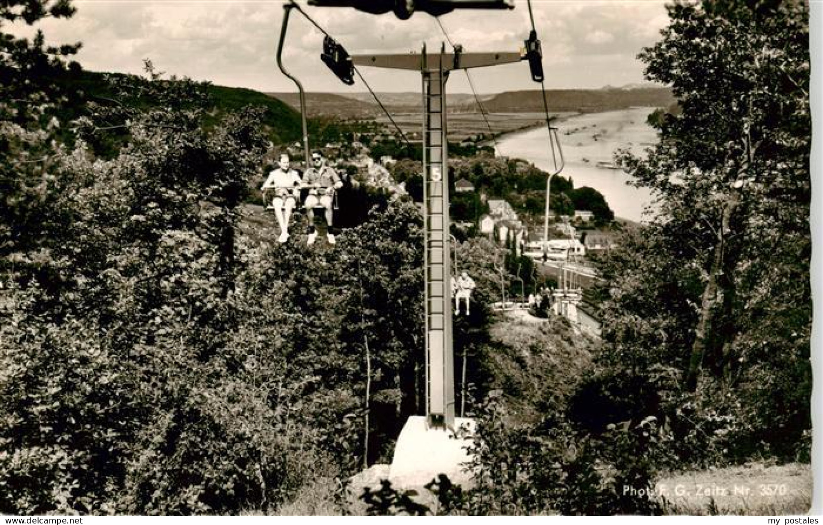 73899490 Bad Niederbreisig Blick Von Der Burg Rheineck Sesselbahn Ins Rheintal B - Bad Breisig