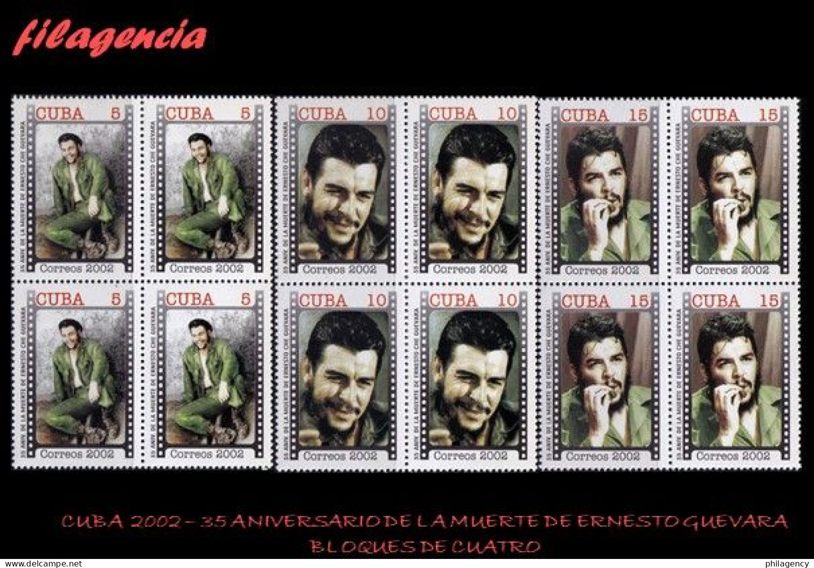 CUBA. BLOQUES DE CUATRO. 2002-17 XXXV ANIVERSARIO DE LA MUERTE DE ERNESTO CHE GUEVARA - Nuevos