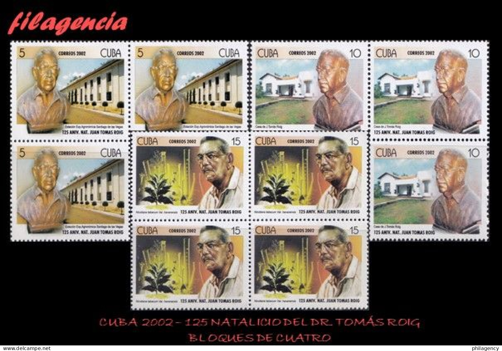 CUBA. BLOQUES DE CUATRO. 2002-08 CENTENARIO DEL BOTÁNICO CUBANO JUAN TOMÁS ROIG - Neufs