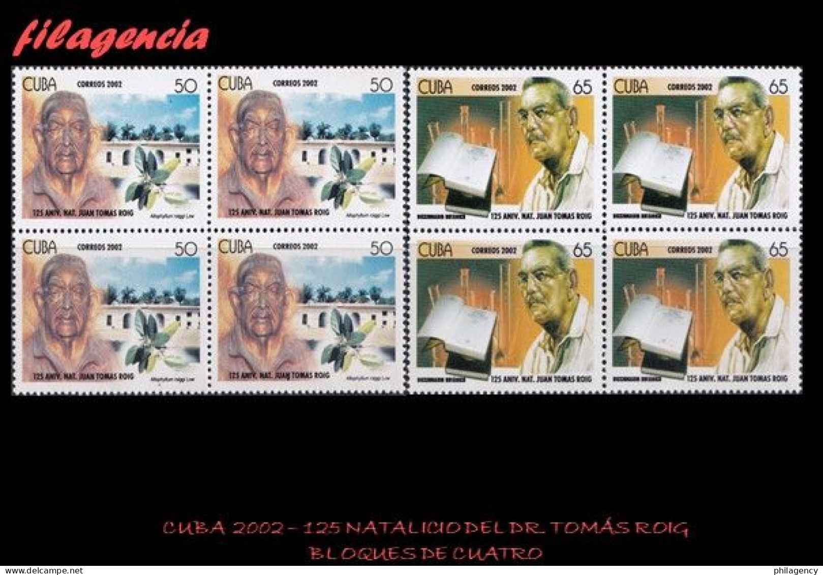 CUBA. BLOQUES DE CUATRO. 2002-08 CENTENARIO DEL BOTÁNICO CUBANO JUAN TOMÁS ROIG - Unused Stamps