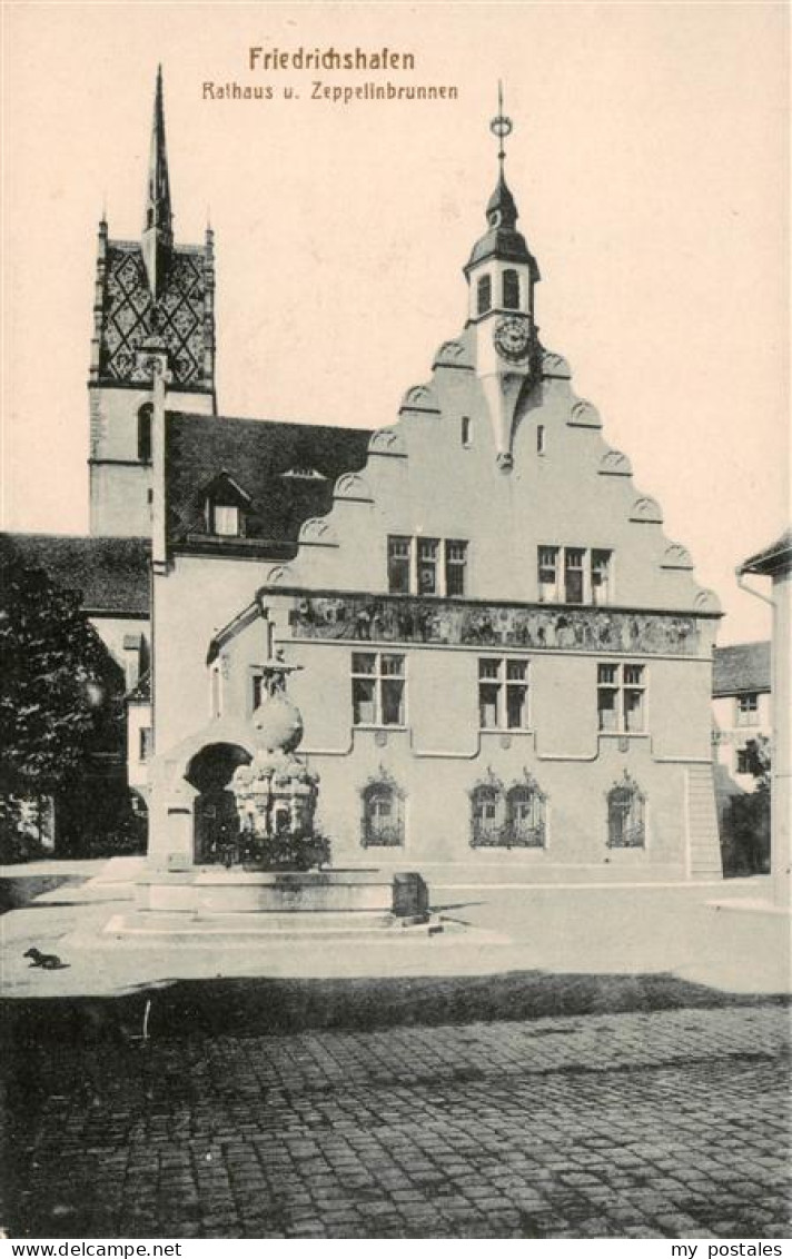 73899312 Friedrichshafen Bodensee Rathaus Und Zeppelinbrunnen Friedrichshafen Bo - Friedrichshafen