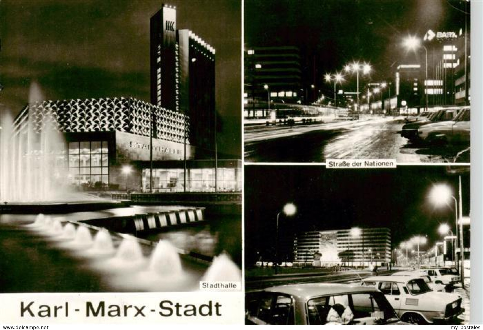 73899267 Karl-Marx-Stadt Stadthalle Strasse Der Nationen Nachtaufnahmen Karl-Mar - Chemnitz