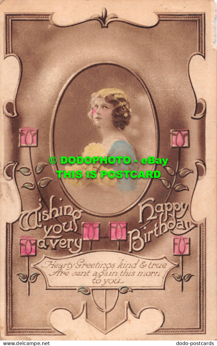 R495569 Wishing You A Happy Birthday. Woolstone Bros. The Milton Hand Coloured B - World