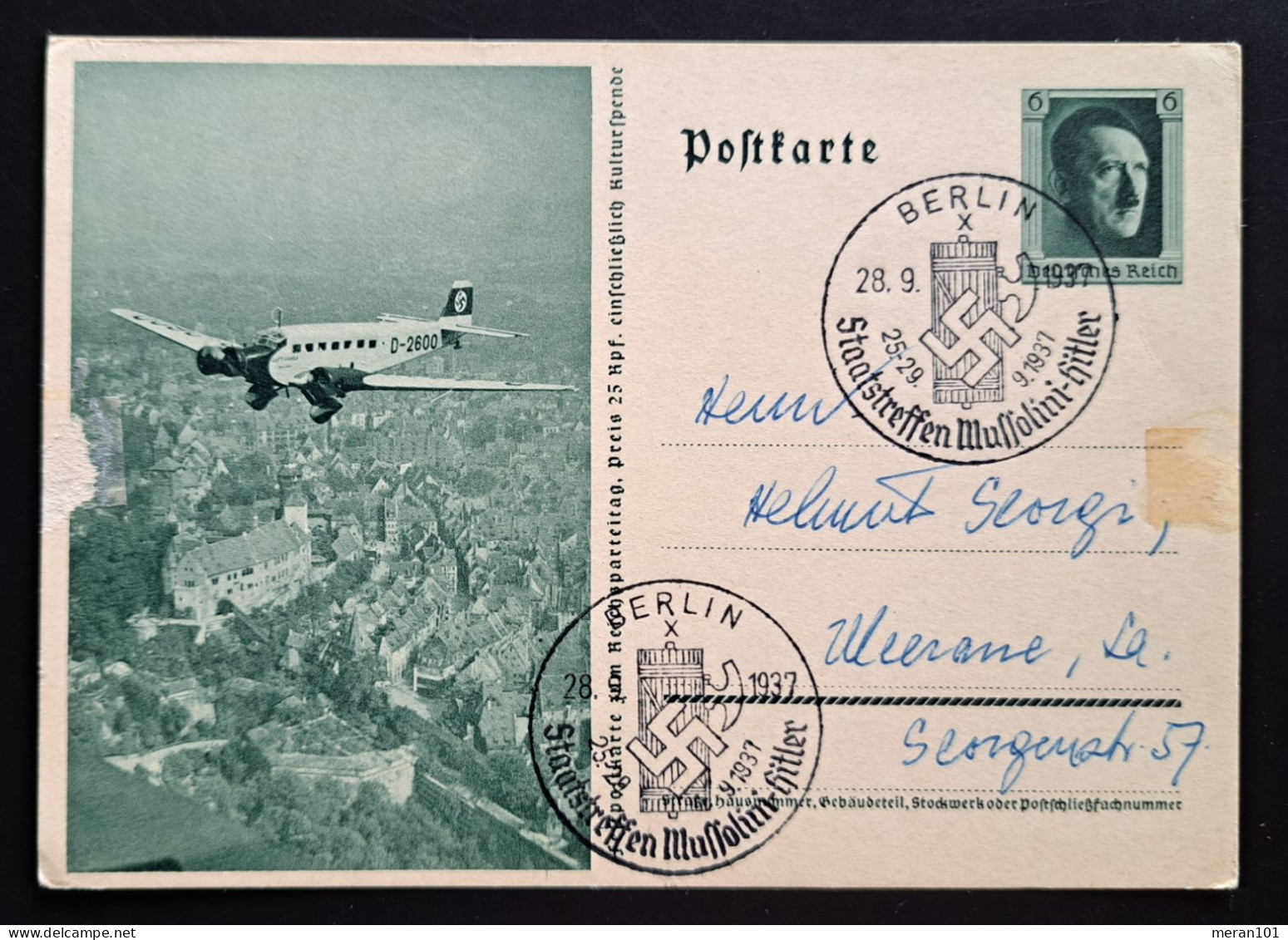 Deutsches Reich 1937, Postkarte P264 Bild 08 BERLIN Sonderstempel - Tarjetas