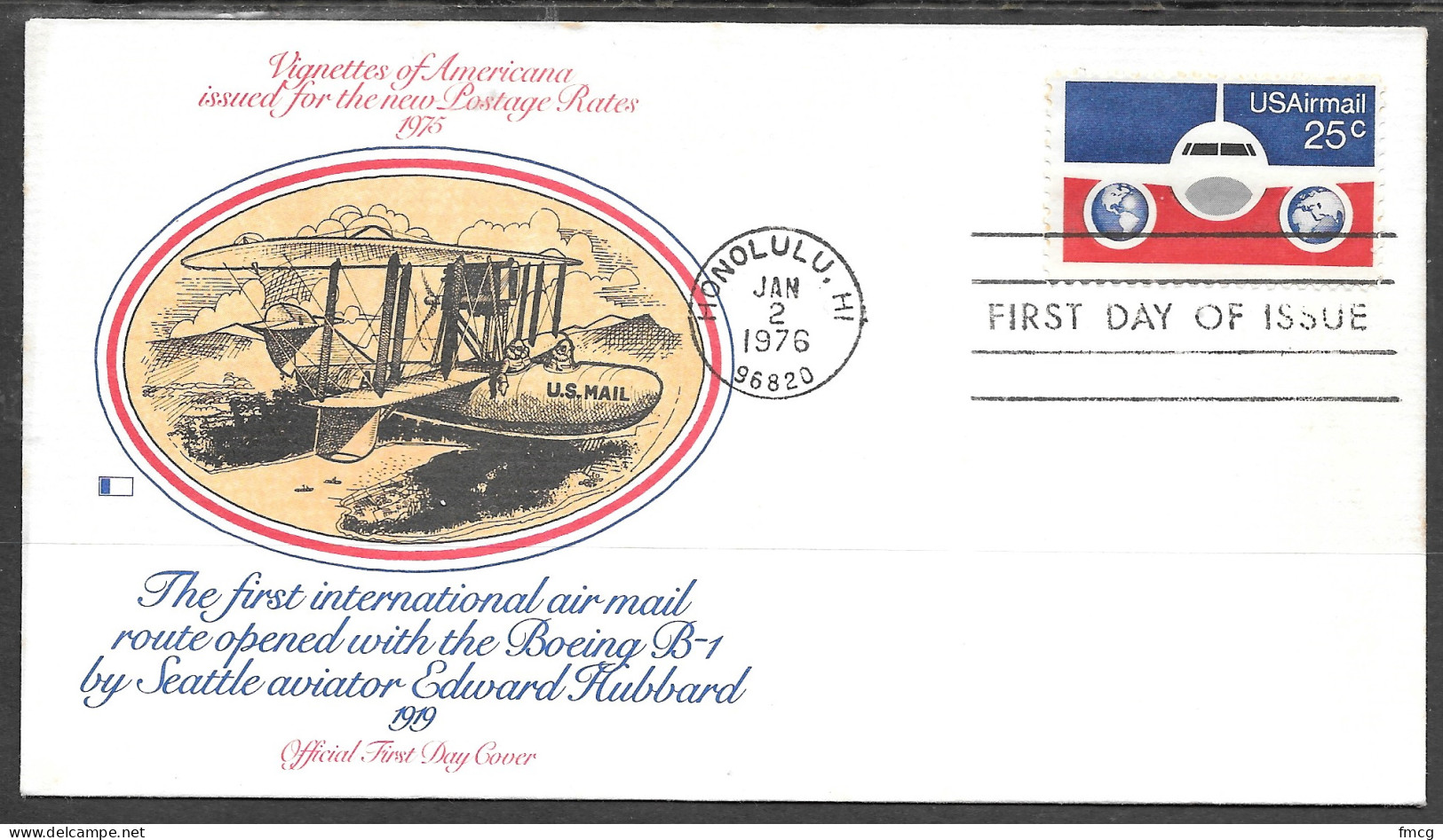 USA FDC Fleetwood Cachet, 1976 25 Cents Jet Airmail - 1971-1980
