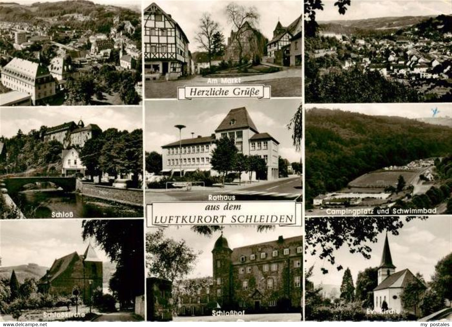 73894820 Schleiden Eifel Panorama Markt Schloss Rathaus Campingplatz Schwimmbad  - Schleiden