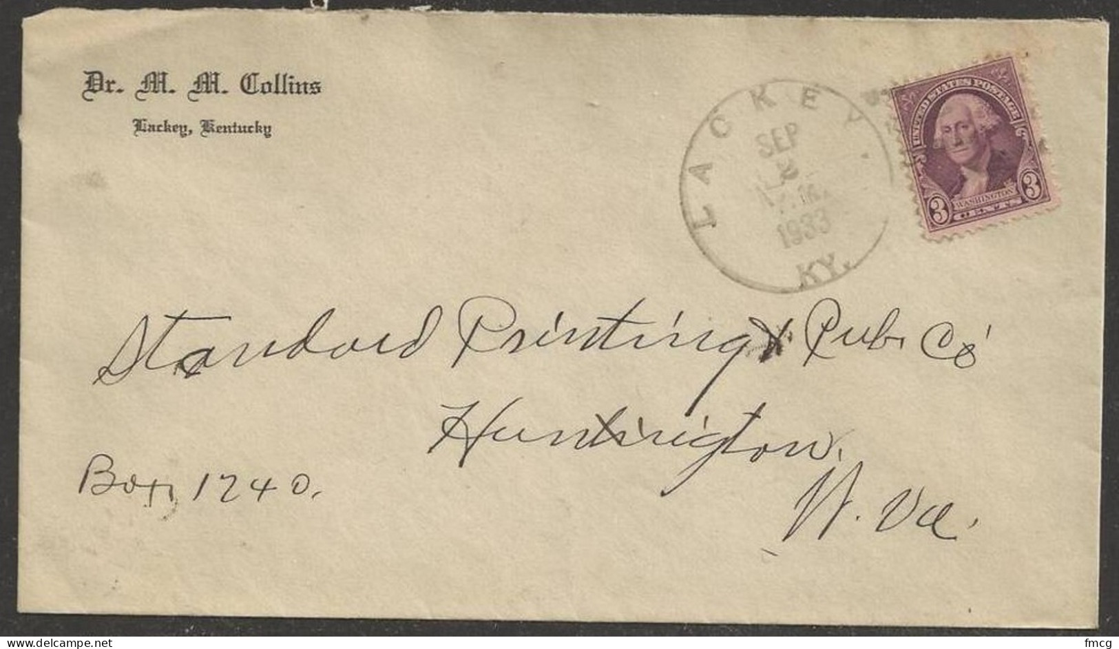 1934 Kentucky - Lackey (Sep 2) Doctor Corner Card - Cartas & Documentos