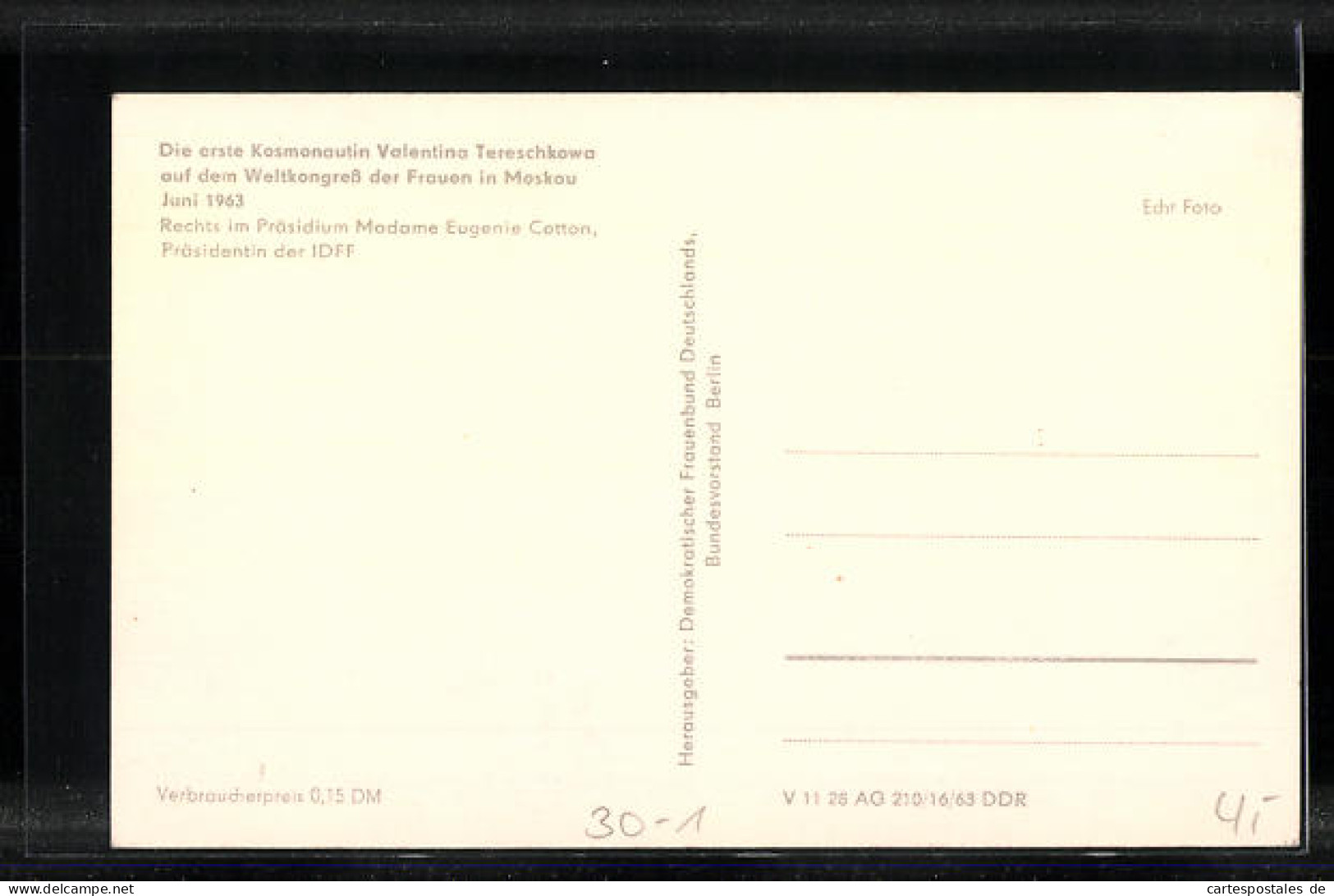 AK Moskau, Weltkongress Der Frauen 1963, Die Erste Kosmonautin Valentina Tereschkowa  - Sonstige & Ohne Zuordnung