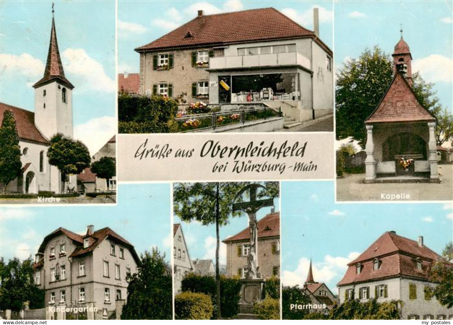 73894467 Obernleichfeld Wuerzburg Bayern Kirche Kapelle Ladengeschaeft Kindergar - Wuerzburg