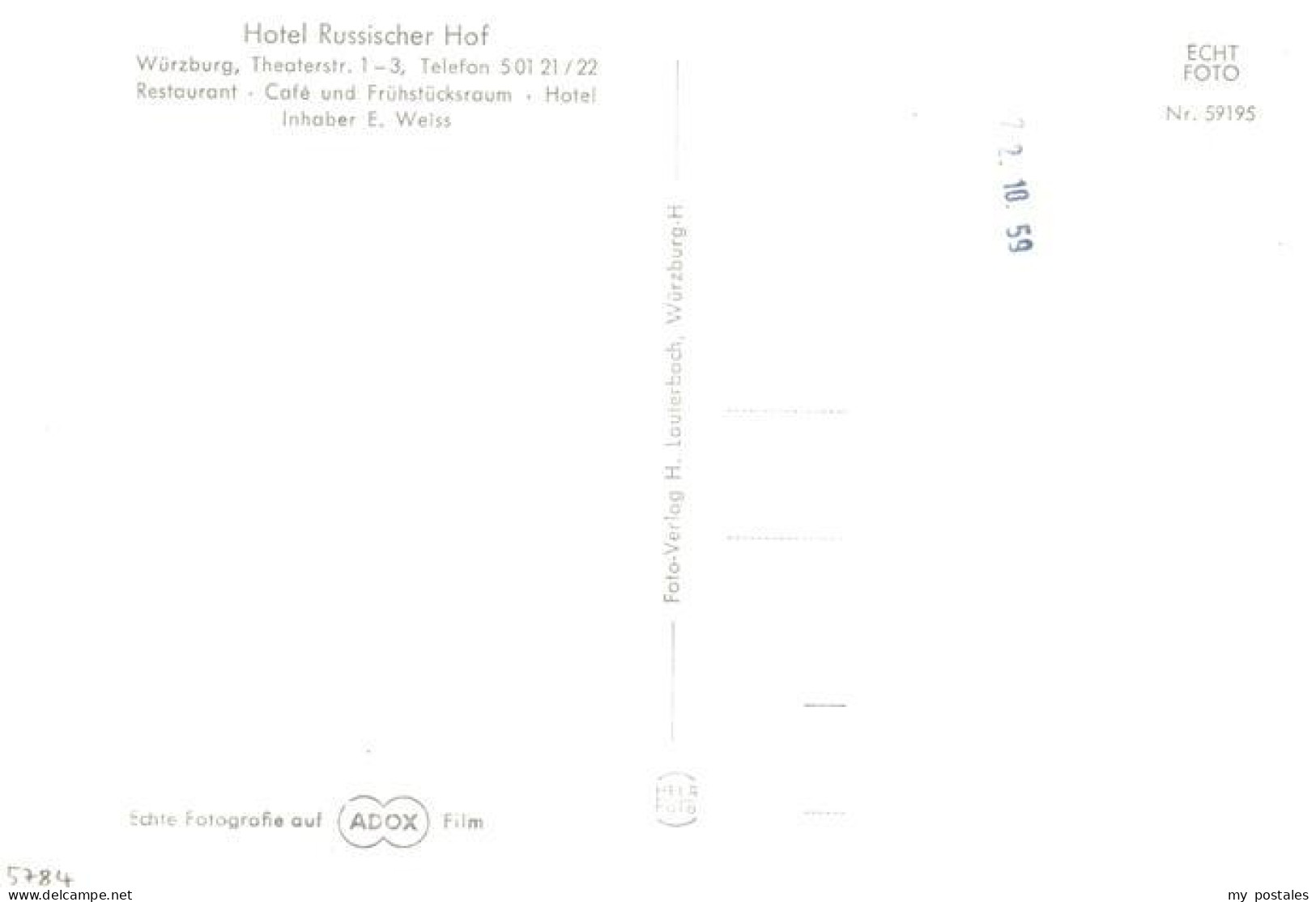 73894457 Wuerzburg Bayern Hotel Russischer Hof Gastraum  - Wuerzburg