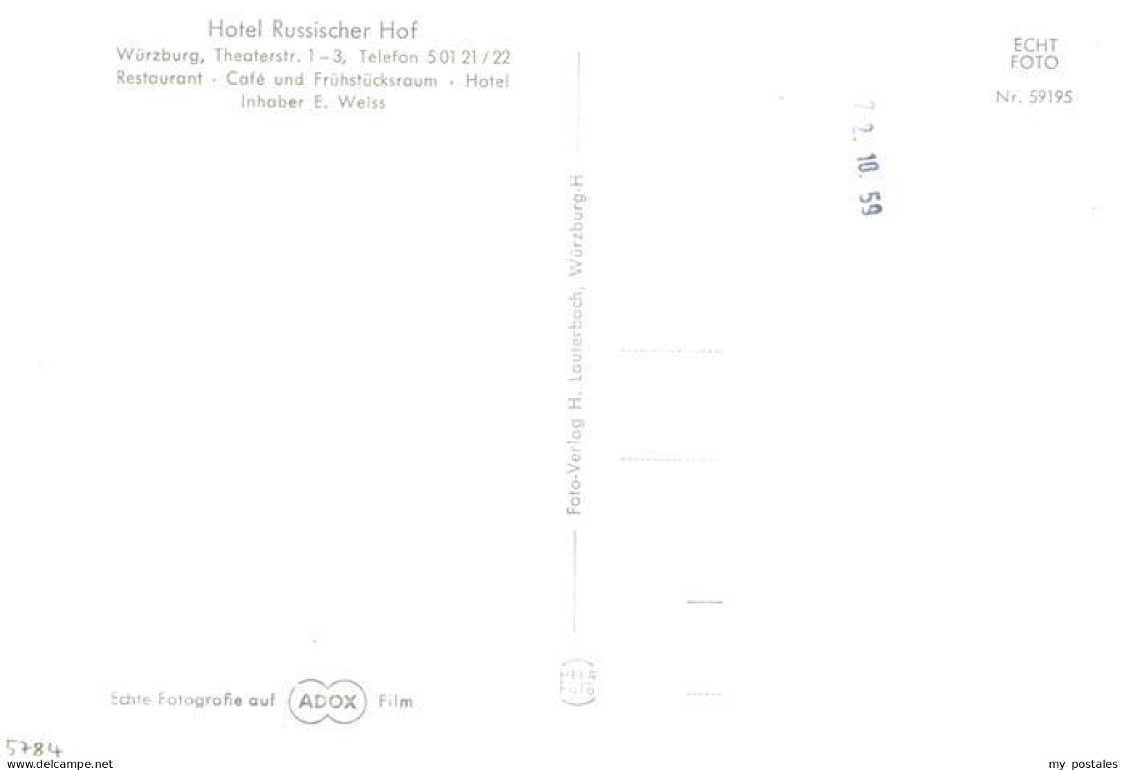 73894457 Wuerzburg Bayern Hotel Russischer Hof Gastraum  - Würzburg