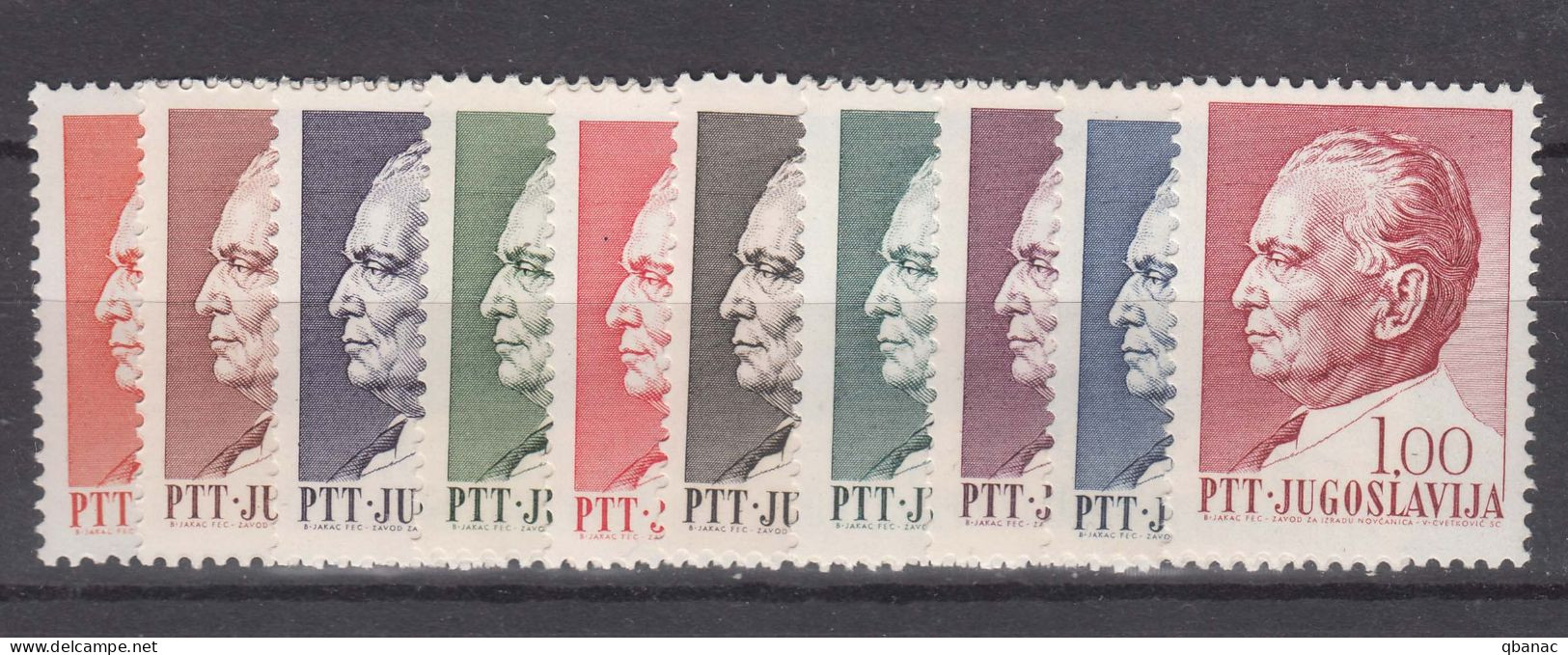 Yugoslavia Republic 1967 Tito Mi#1206-1215 Mint Never Hinged - Unused Stamps