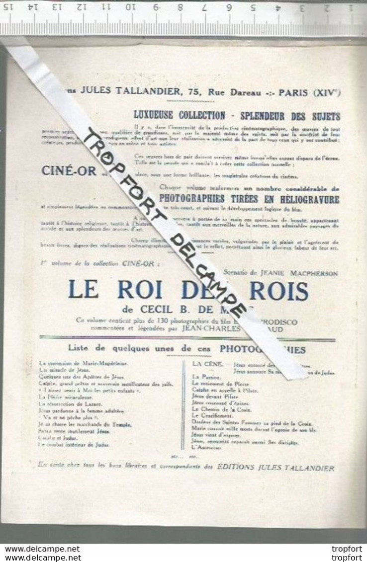 Bb // Vintage // Old French Movie Program / Programme Ciné OR // Le Roi Des Rois CECIL B.DE MILLE - Programmes