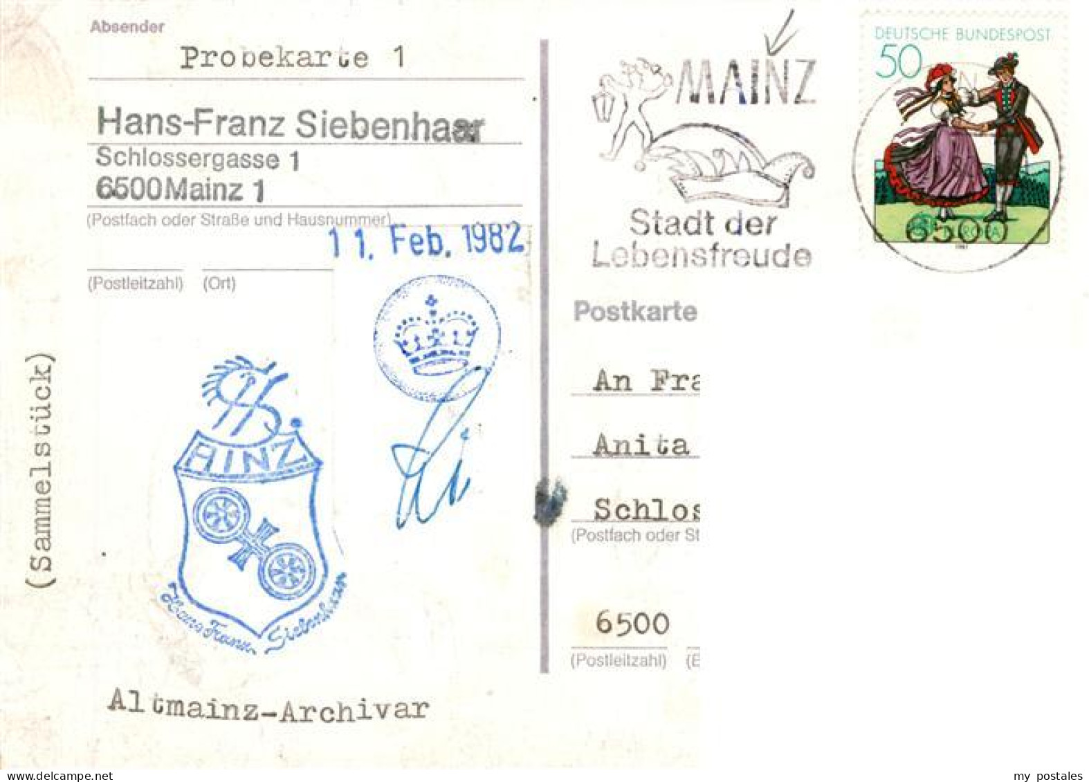 73894246 Mainz  Rhein Mainzer Fastnacht Clown Kuenstlerkarte  - Mainz