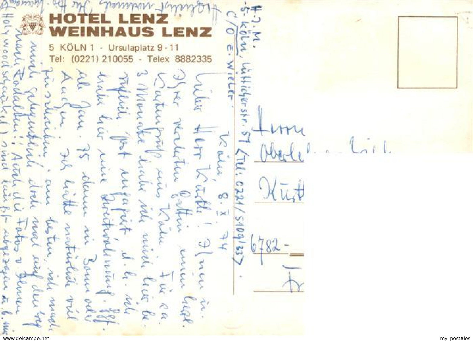 73894231 Koeln  Rhein Hotel Lenz Weinhaus Lenz Gastraeume  - Koeln