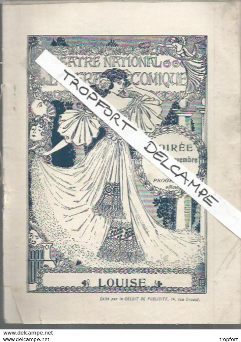 XW // Vintage French Old Theater Program Year1900 // Louise // Art Nouveau // Publicités Marie Brizard Michelin - Programmes