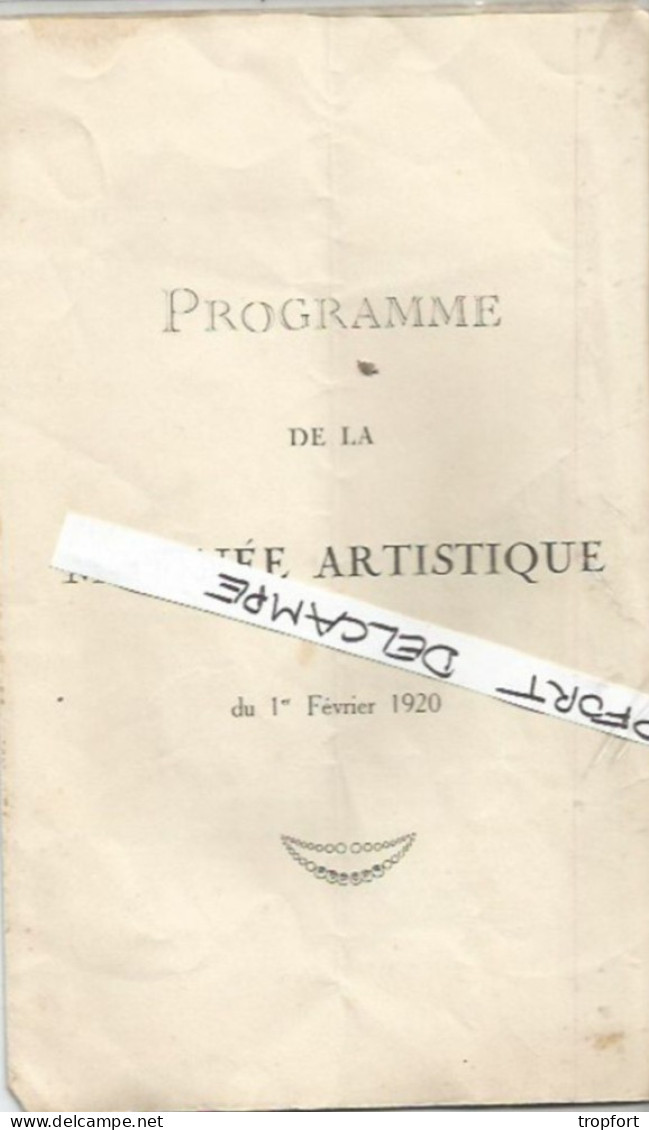 RU // Vintage / Old Theaterprogram Programme Matinée ARTISTIQUE 1920 /  /SAINT EUVERTE // Rostand Rictus Sauterie - Programs