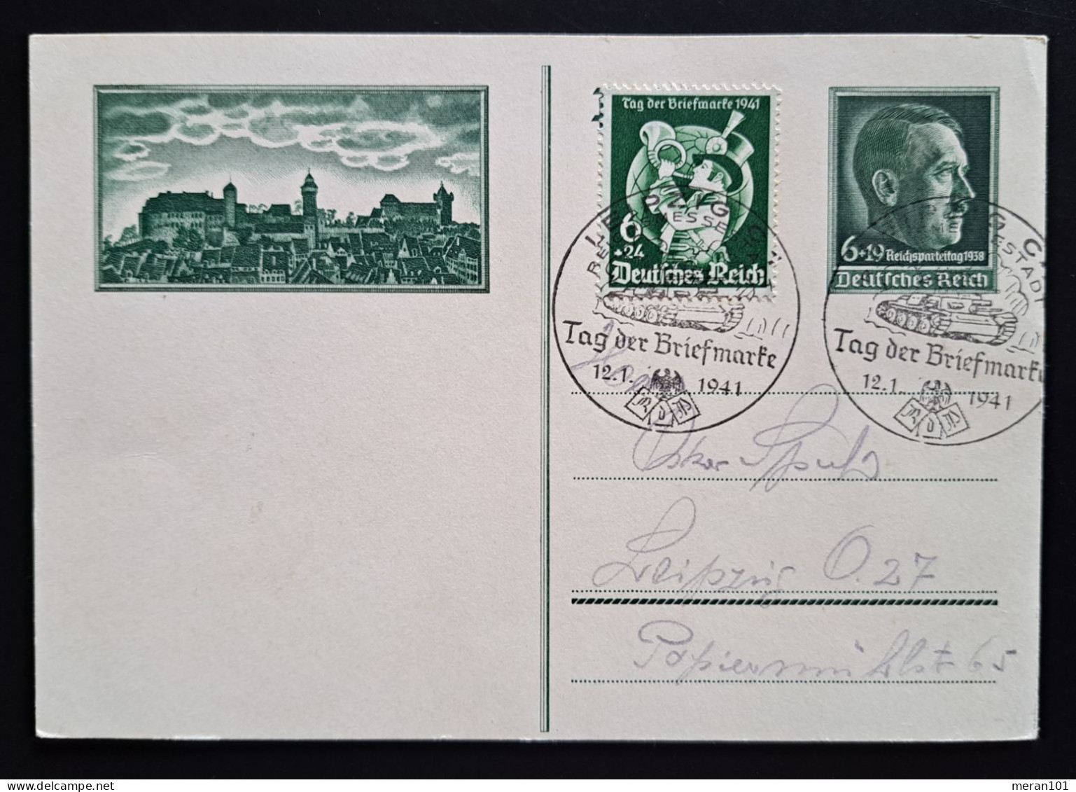 Postkarte P272 "Reichparteitag" LEIPZIG Sonderstempel Zusatzfrankatur - Postcards